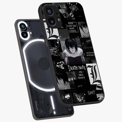Midnight Chaos Mind Glass Case displayed in angled mockup highlighting chaotic artistic design with dramatic midnight aesthetic.