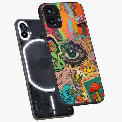 Mystic Eye Wonderland Glass Case displayed in angled mockup highlighting magical eye illustration with dreamy aesthetic.