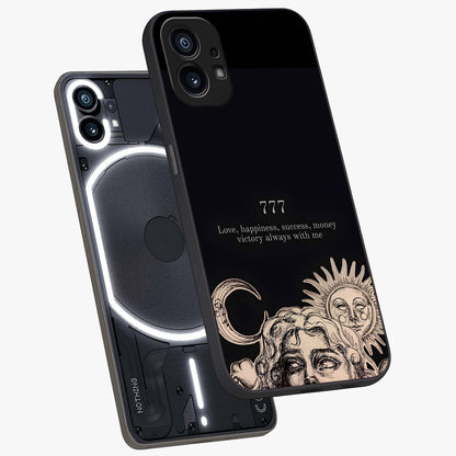 Mystic Victory Aura Glass Case displayed in angled mockup highlighting energetic aura design with bold mystical aesthetic.