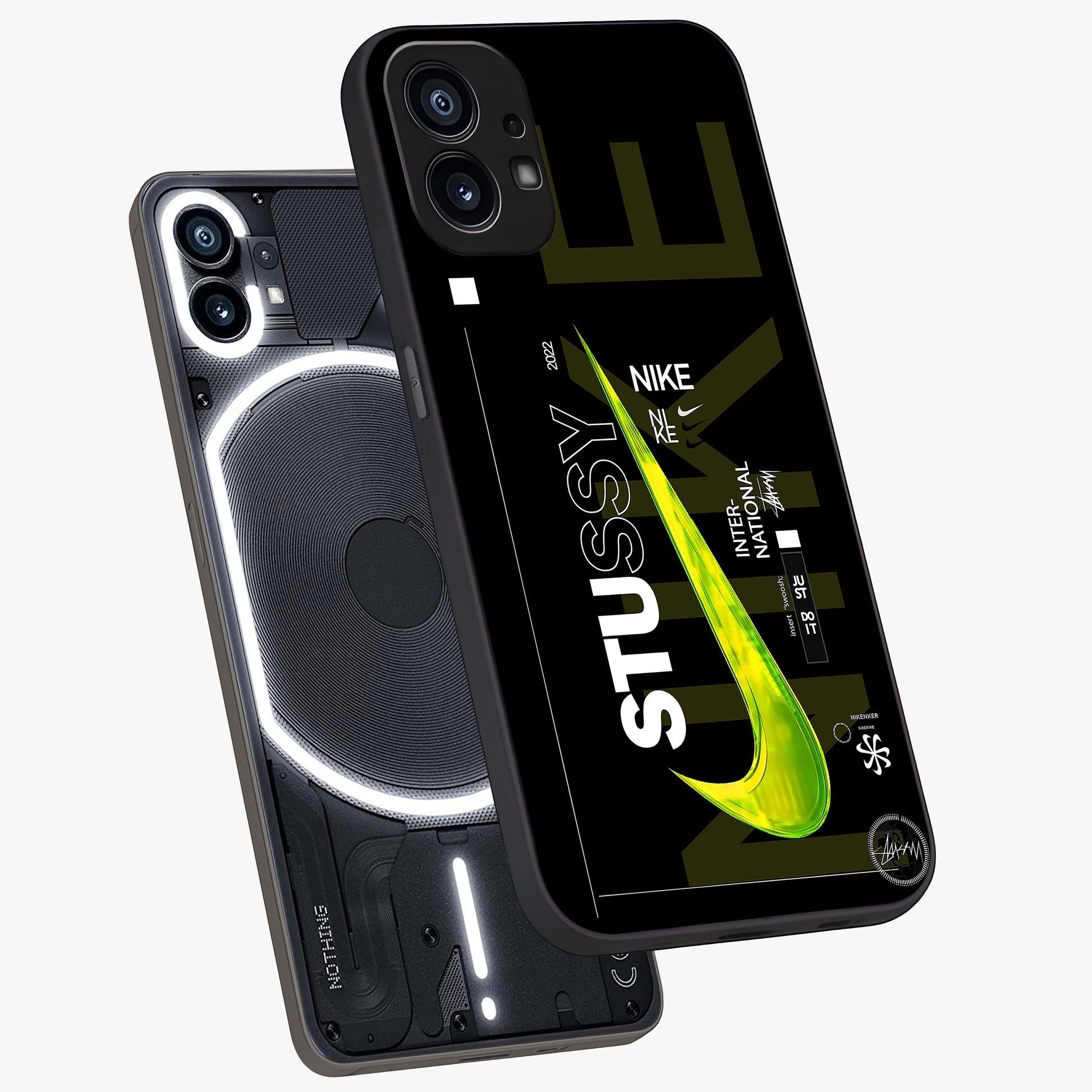 Neon Street Edition Glass Case displayed in angled mockup highlighting vibrant urban design with bold street aesthetic.