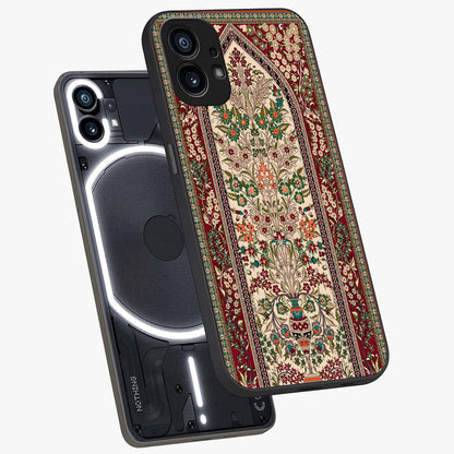 Persian Inspired Glass Case displayed in angled mockup highlighting intricate traditional design with elegant cultural aesthetic.