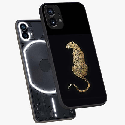 Regal Leopard Glass Case displayed in angled mockup highlighting powerful animal illustration with stylish wild aesthetic.