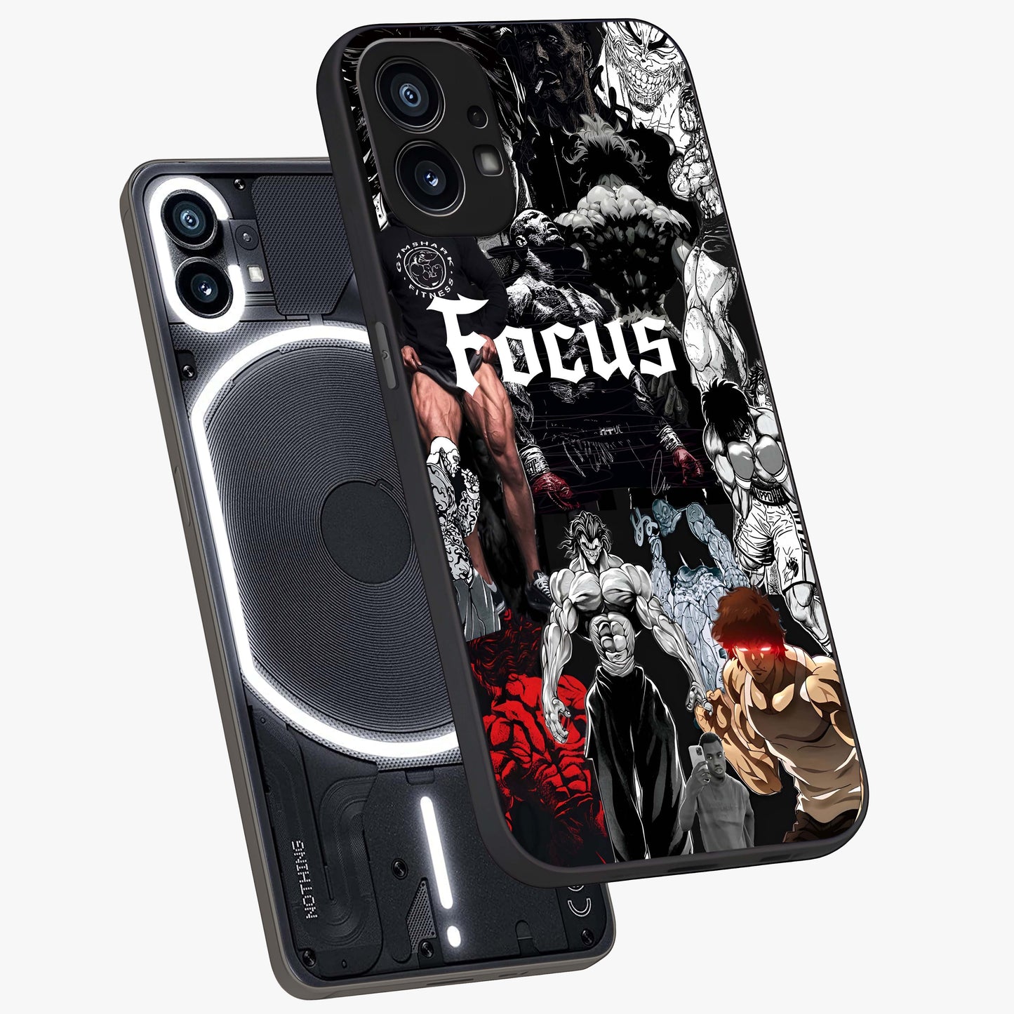 Relentless Power Focus Glass Case displayed in angled mockup highlighting bold statement design with modern aesthetic style.