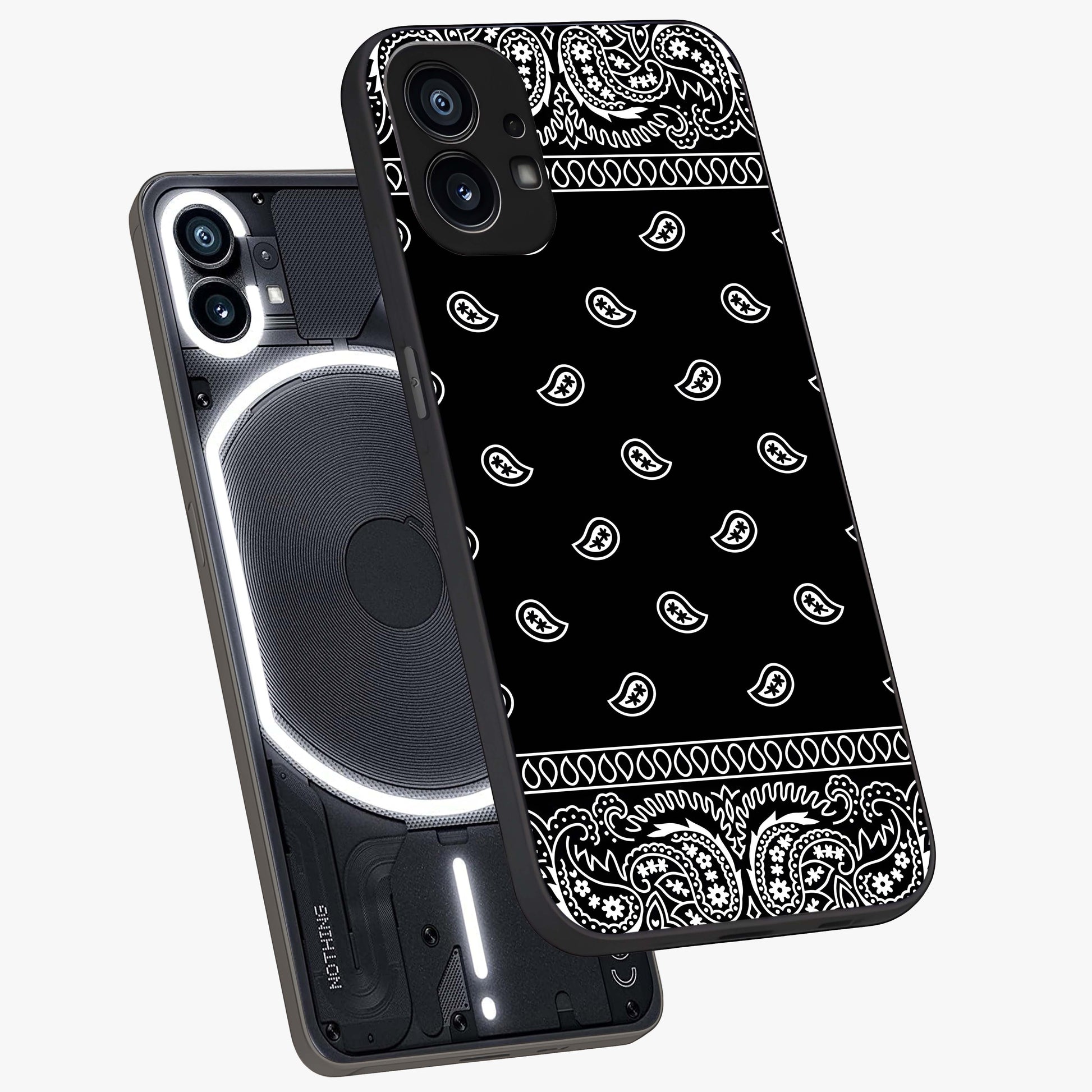 Retro Rebel Threads Glass Case displayed in angled mockup highlighting retro inspired graphic design with rebellious aesthetic.