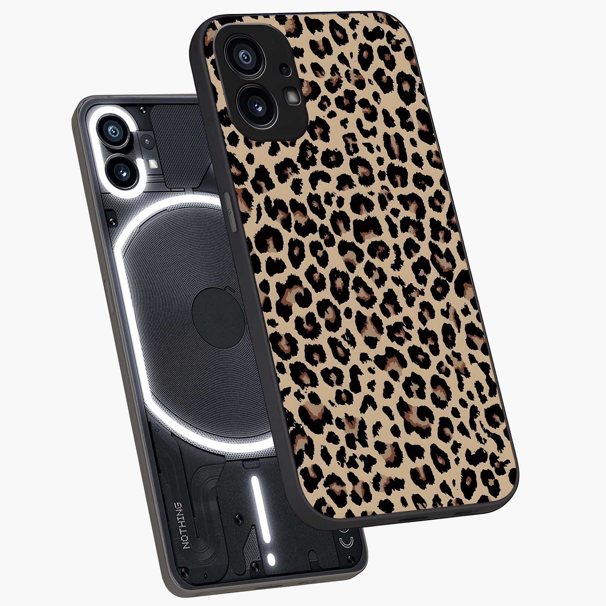 Savage Chic Pattern Glass Case displayed in angled mockup highlighting bold fashion inspired design with chic aesthetic.