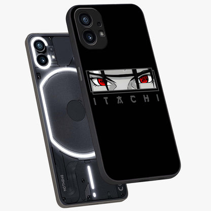 Scarlet Gaze Dominance Glass Case displayed in angled mockup highlighting intense visual design with bold scarlet aesthetic.