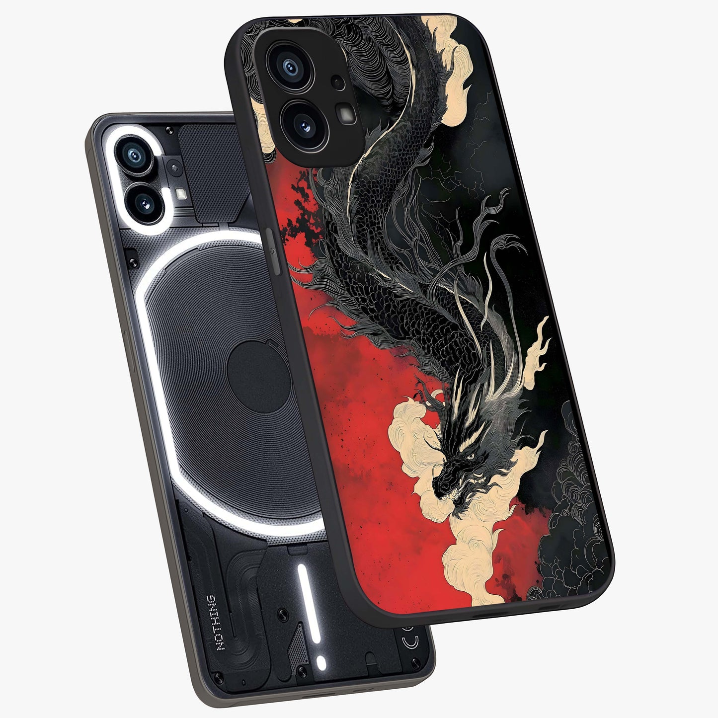 Shadow Dragon Fury Glass Case displayed in angled mockup highlighting powerful dragon illustration with dark fantasy aesthetic.