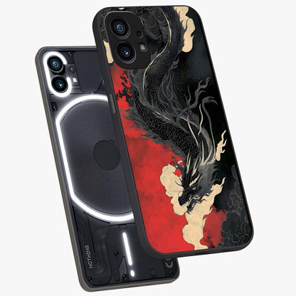 Shadow Dragon Fury Glass Case displayed in angled mockup highlighting powerful dragon illustration with dark fantasy aesthetic.