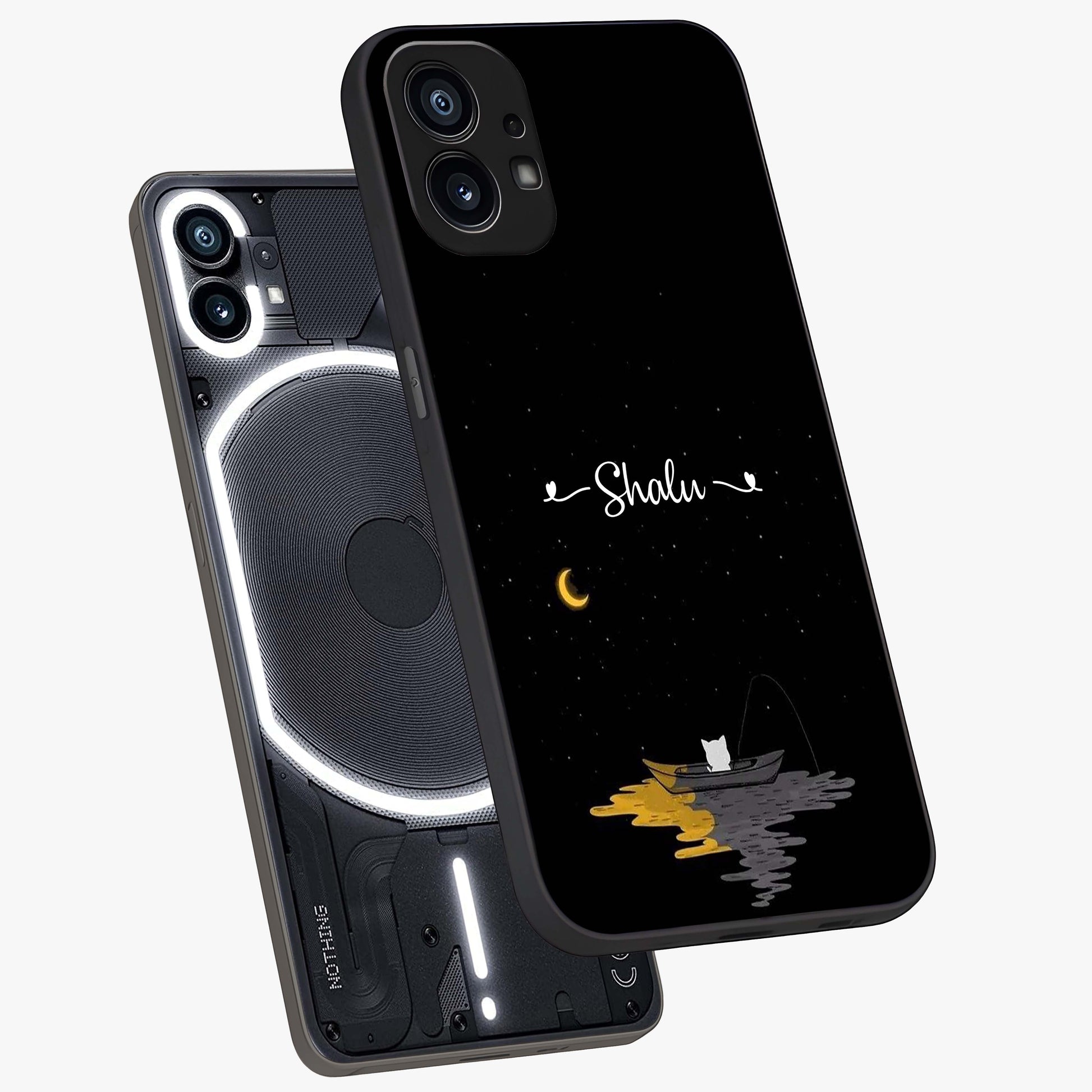 Silent Night Row Glass Case displayed in angled mockup highlighting peaceful evening design with dreamy night aesthetic.