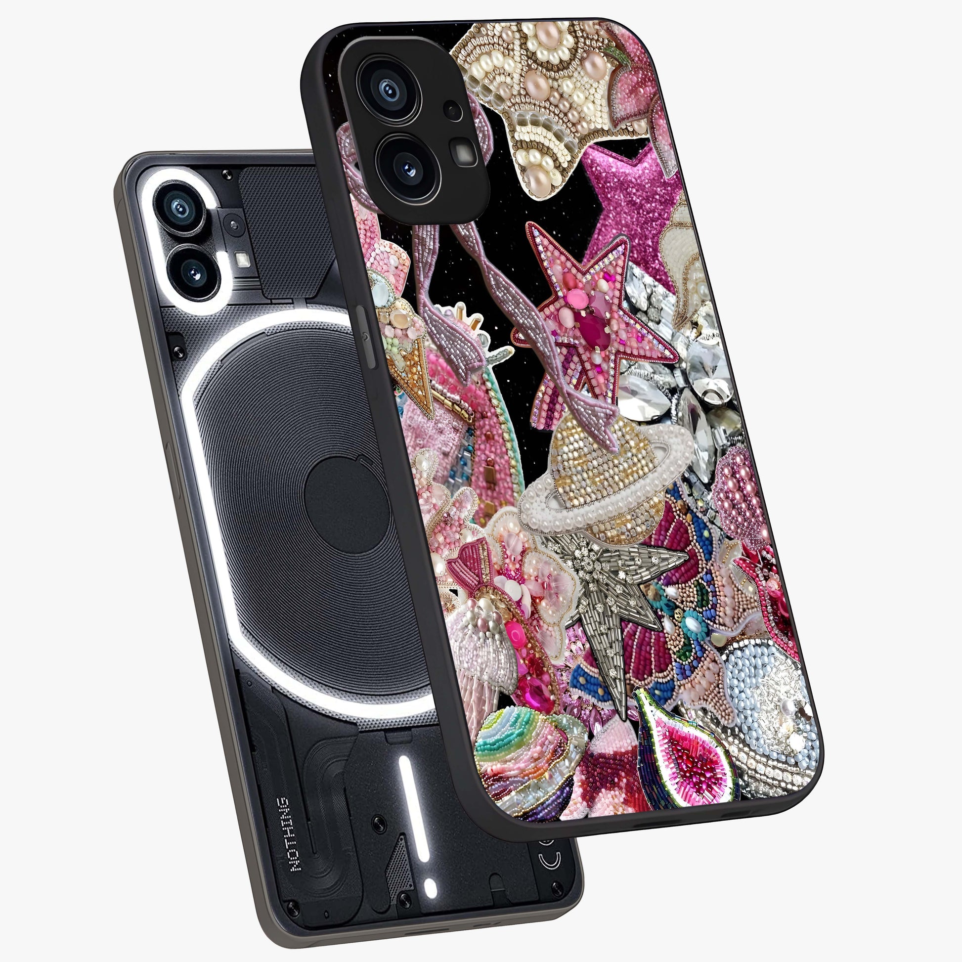 Starlit Jewel Dream Glass Case displayed in angled mockup highlighting glowing celestial jewel design with dreamy aesthetic.