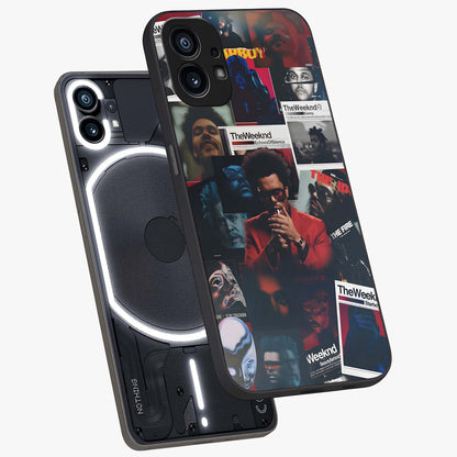 The Weeknd Glass Case displayed in angled mockup highlighting stylish pop culture inspired design with modern aesthetic.