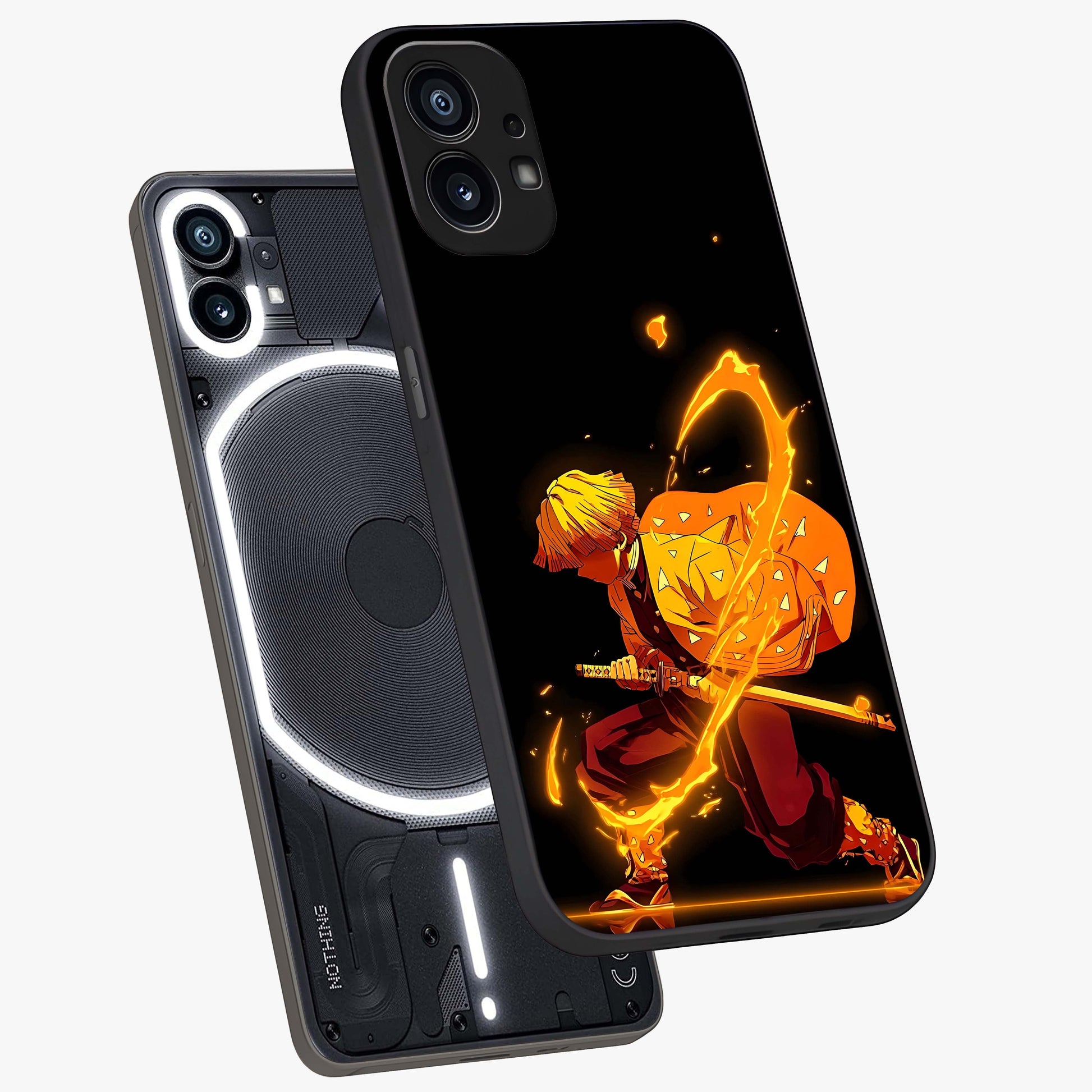 Thunder Flame Execution Glass Case displayed in angled mockup highlighting dramatic fire themed design with intense fantasy aesthetic.