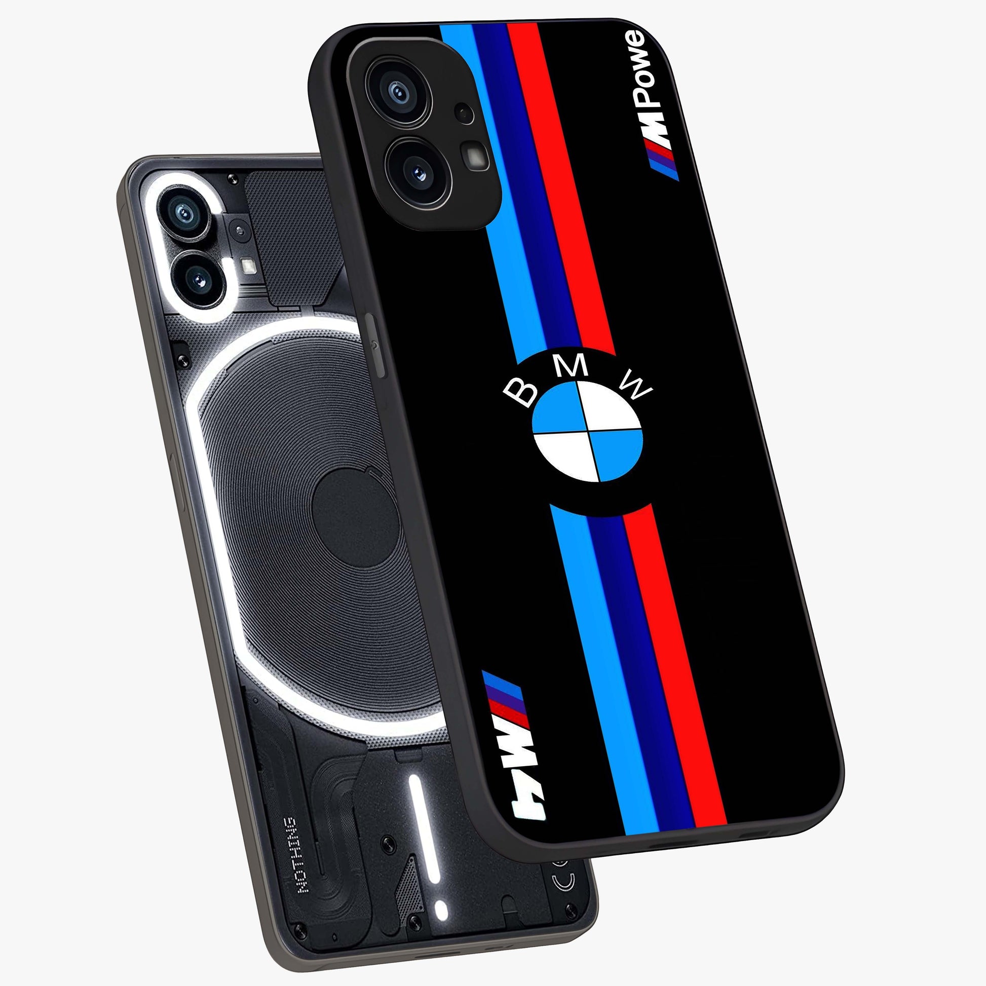 Turbo BMW Beast Glass Case displayed in angled mockup highlighting sleek racing car design with bold automotive aesthetic.