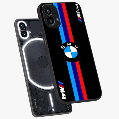 Turbo BMW Beast Glass Case displayed in angled mockup highlighting sleek racing car design with bold automotive aesthetic.