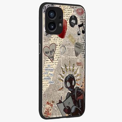 City Dream Sketch Glass Case upright view showcasing urban skyline artwork with stylish hand drawn design.