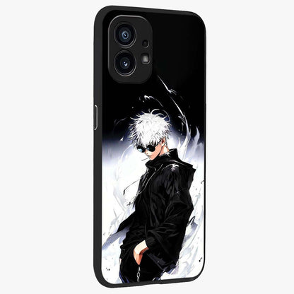 Limitless Shadow King Glass Case upright view showcasing bold shadow warrior artwork with epic fantasy theme.
