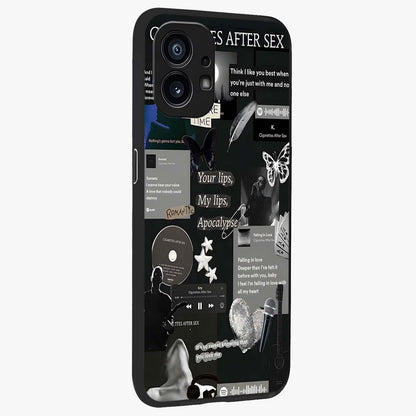 Midnight Love Echo Glass Case upright view showcasing expressive romantic artwork with dreamy midnight theme.