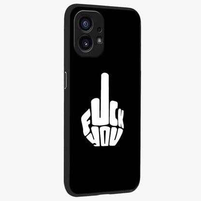 Rebel Mode On Glass Case upright view showcasing striking statement artwork with bold rebellious theme.