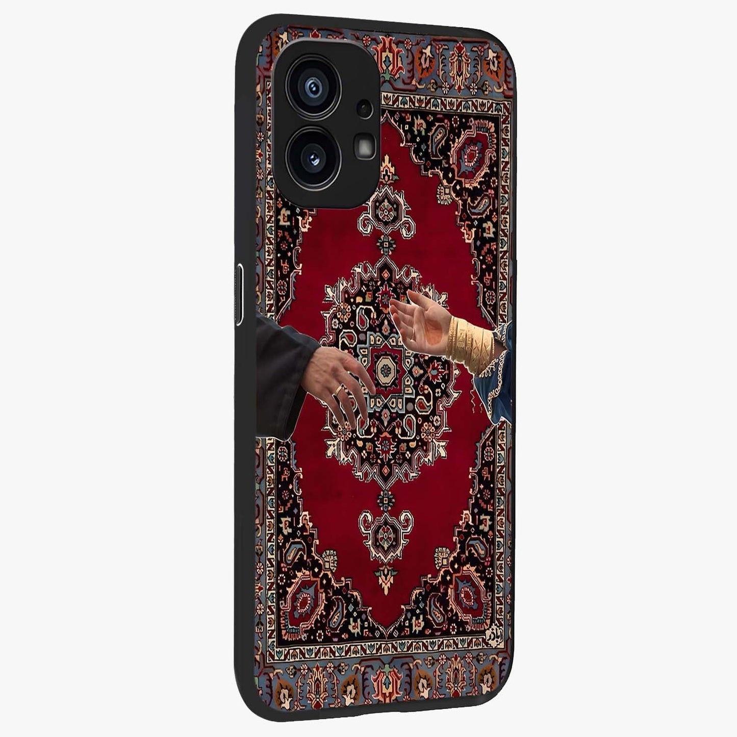 Royal Touch Reach Glass Case upright view showcasing stylish royal inspired artwork with graceful theme.