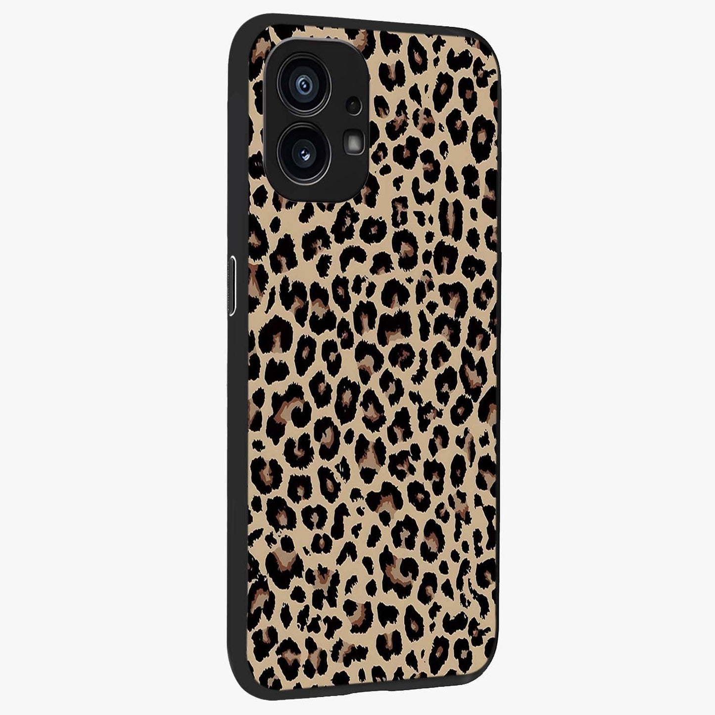 Savage Chic Pattern Glass Case upright view showcasing trendy decorative artwork with edgy fashion theme.
