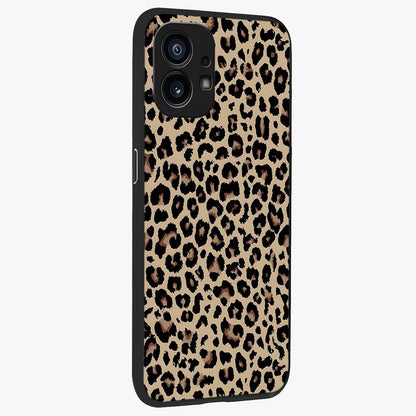 Savage Chic Pattern Glass Case upright view showcasing trendy decorative artwork with edgy fashion theme.