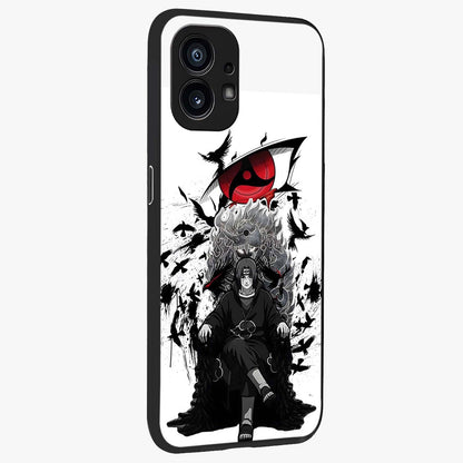 Uchiha Shadow Throne Glass Case upright view showcasing magical underwater galaxy artwork with vibrant cosmic theme.
