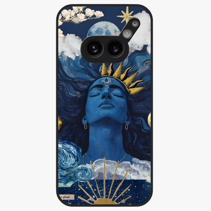 Aesthetic Lord Shiva Glass Case showing flat back view with divine Shiva artwork and glossy glass finish.