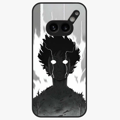 Awakened Inner Rage Glass Case showing flat back view with intense artistic artwork and glossy glass finish.