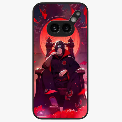 Blood Moon Sovereign Glass Case showing flat back view with mystical blood moon artwork and glossy glass finish.