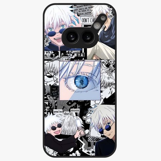 Infinity Sorcerer Chaos Glass Case showing flat back view with mystical sorcerer themed artwork and glossy glass finish.