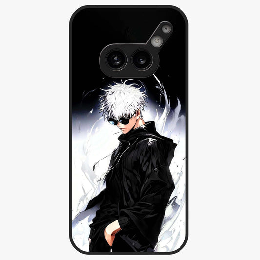 Limitless Shadow King Glass Case showing flat back view with powerful shadow warrior artwork and glossy glass finish.