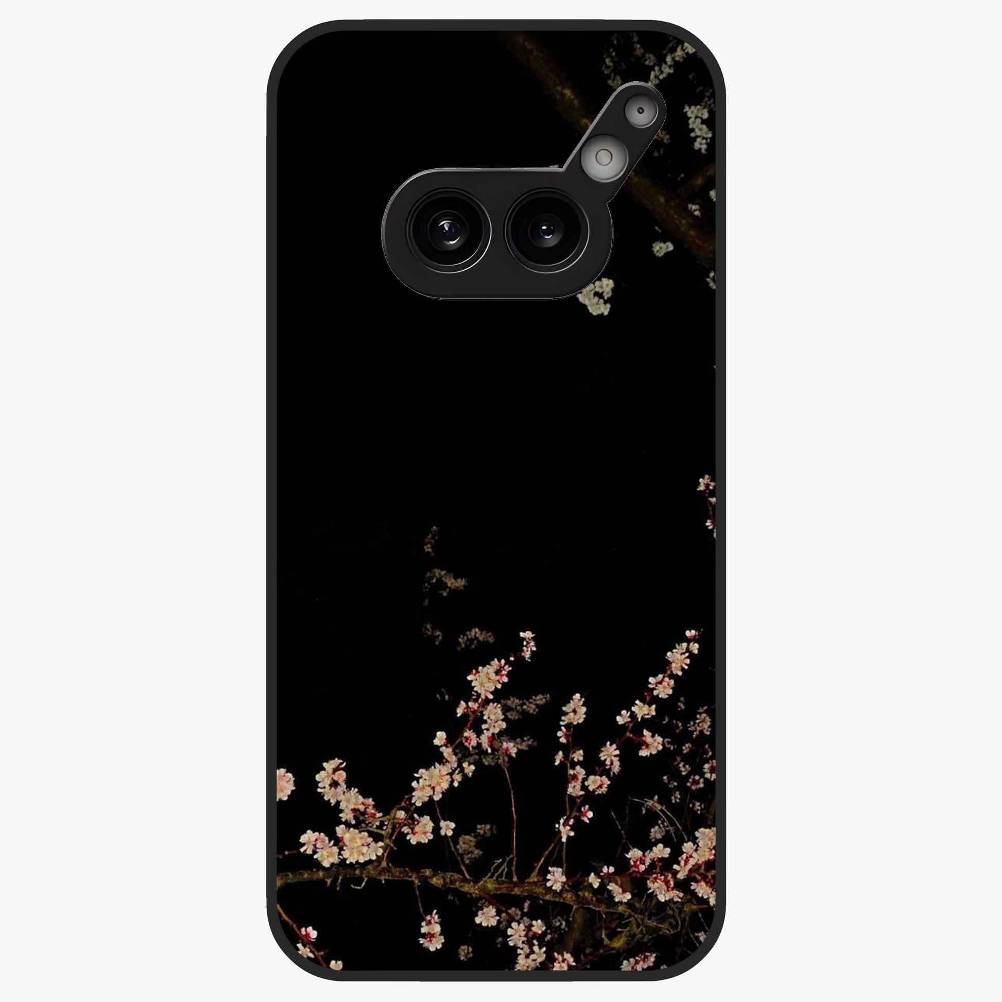 Petal Moon Light With Custom Name Glass Case showing flat back view with floral moonlight artwork and personalized name design.