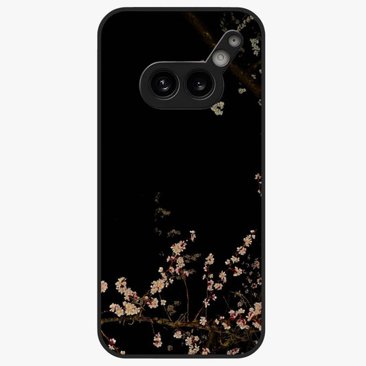 Petal Moon Light With Custom Name Glass Case showing flat back view with floral moonlight artwork and personalized name design.