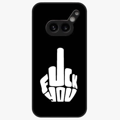 Rebel Mode On Glass Case showing flat back view with bold rebellious typography artwork and glossy glass finish.