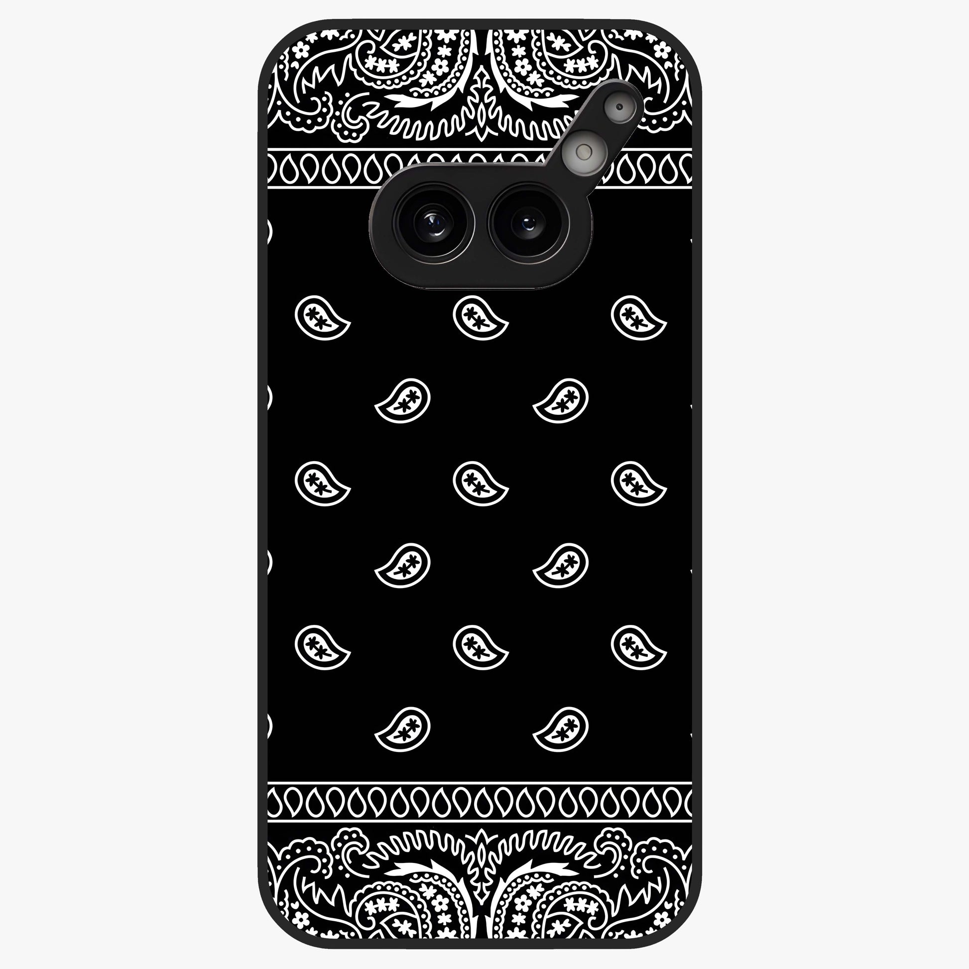 Retro Rebel Threads Glass Case showing flat back view with vintage street style artwork and glossy glass finish.