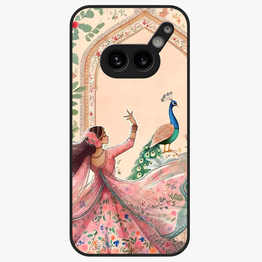 Royal Grace Muse Glass Case showing flat back view with elegant artistic artwork and glossy glass finish.