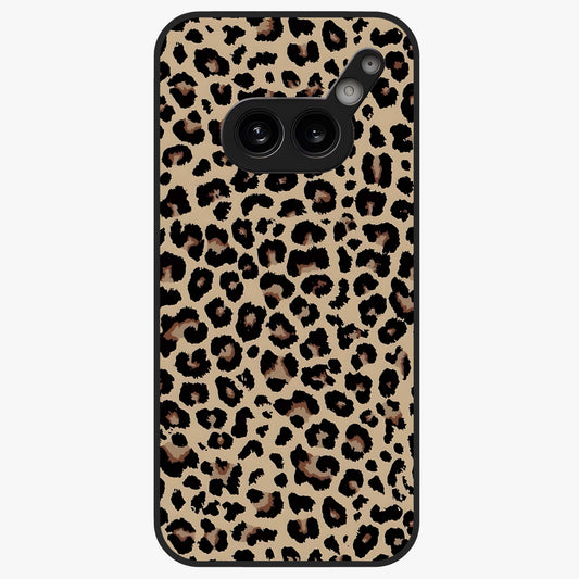 Savage Chic Pattern Glass Case showing flat back view with stylish patterned artwork and glossy glass finish.