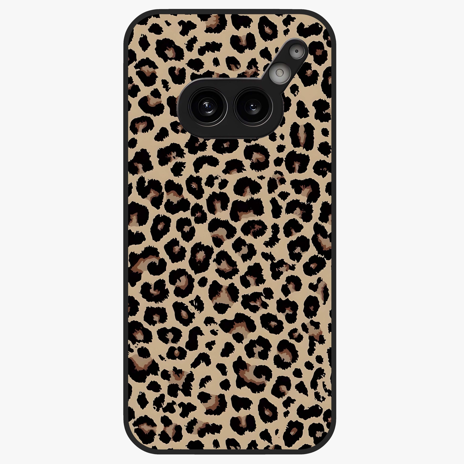Savage Chic Pattern Glass Case showing flat back view with stylish patterned artwork and glossy glass finish.