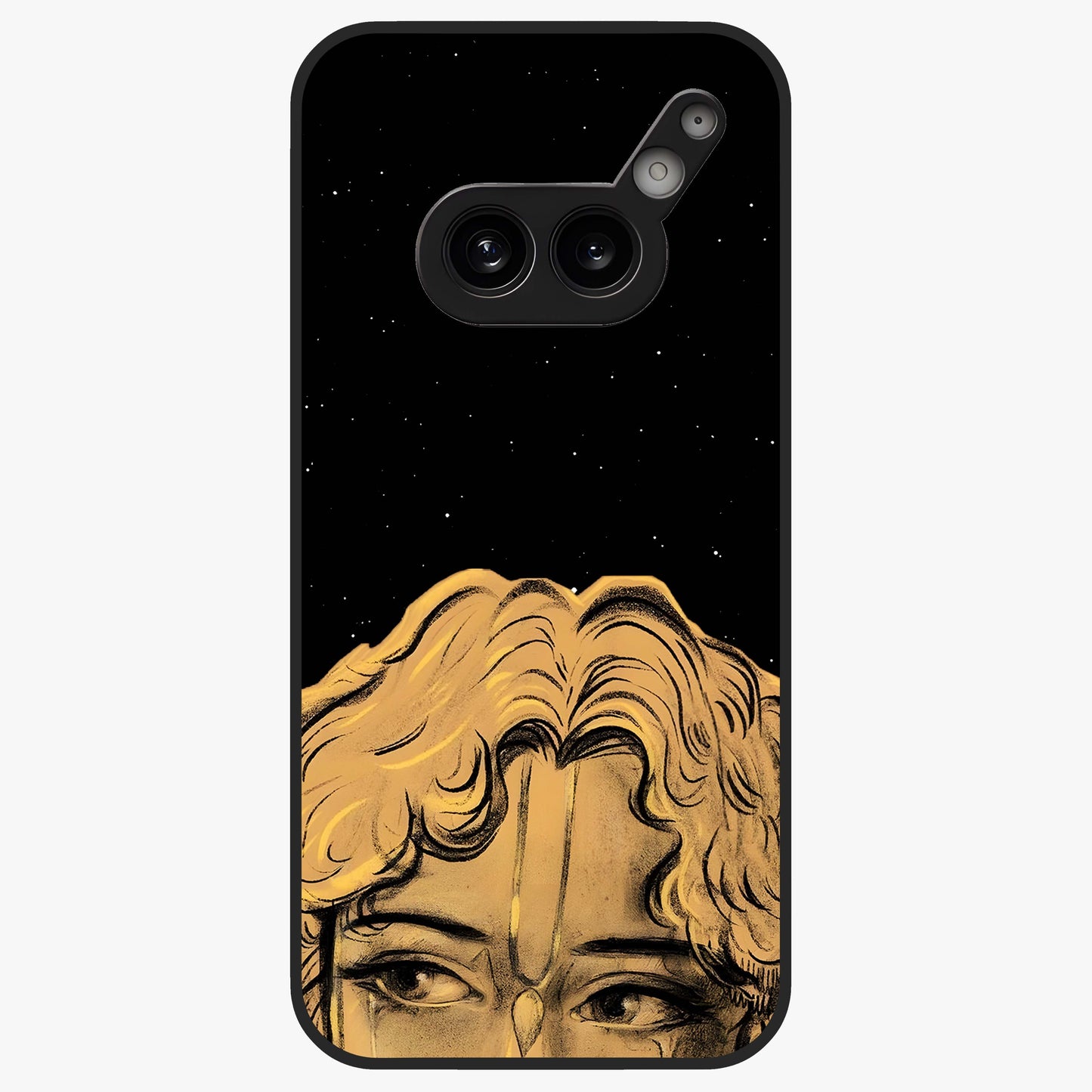 Shri Krishna Art Glass Case showing flat back view with devotional Krishna artwork and glossy glass finish.
