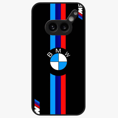 Turbo BMW Beast Glass Case showing flat back view with high performance sports car artwork and glossy glass finish.