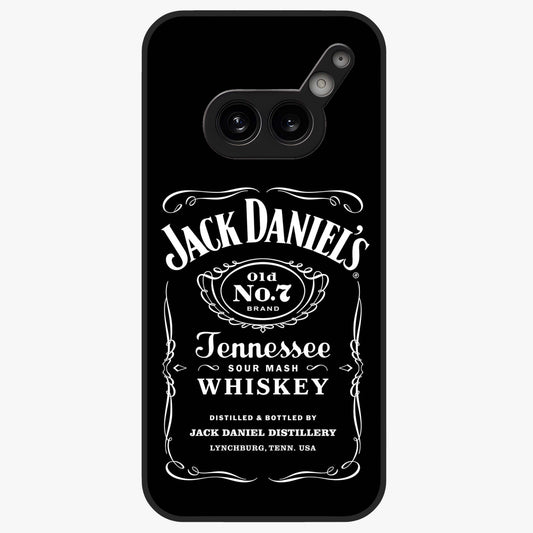 Vintage Whiskey Heritage Glass Case showing flat back view with classic whiskey inspired artwork and glossy glass finish.