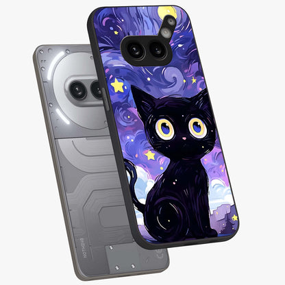 Abstract Cat Art Glass Case displayed in angled mockup highlighting modern abstract cat artwork and sleek glass surface.