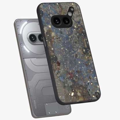 Aesthetic Astrolophia Glass Case displayed in angled mockup highlighting artistic aesthetic elements and smooth glass surface.