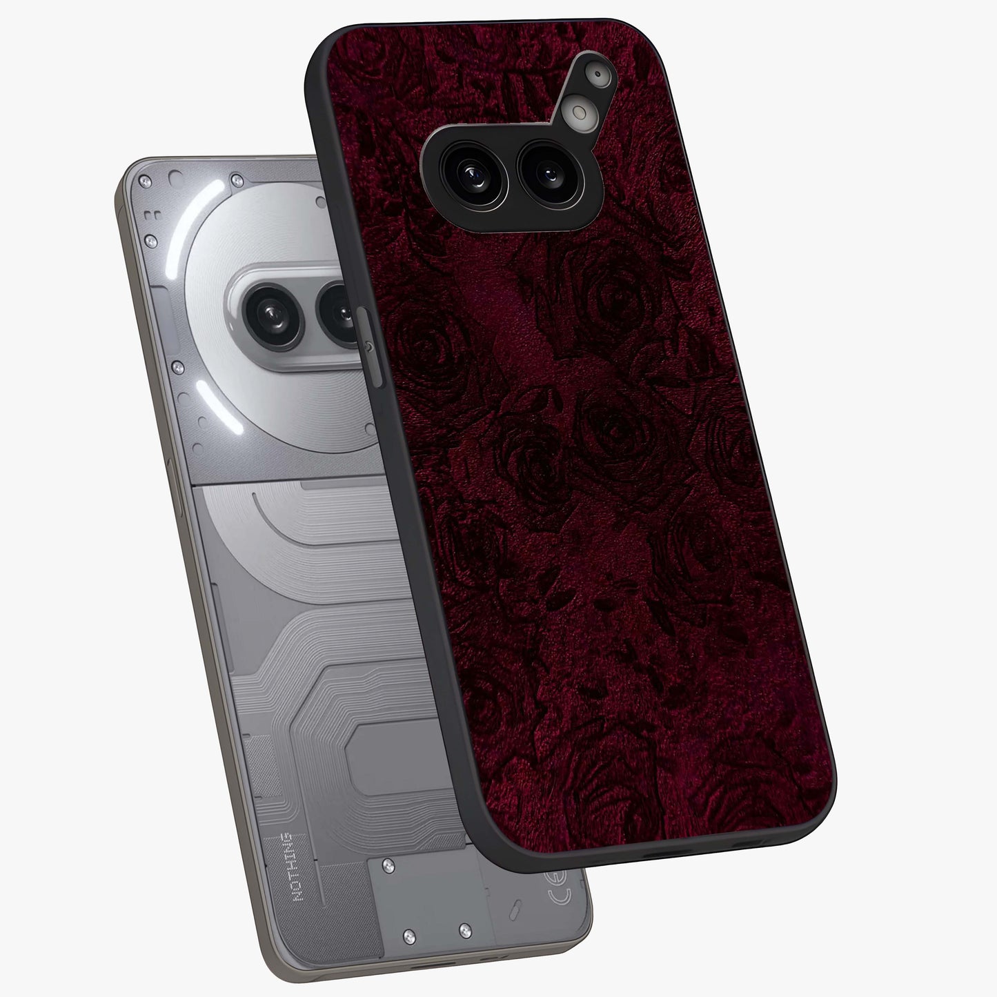 Crimson Fade Flow Glass Case displayed in angled mockup highlighting smooth gradient design with modern aesthetic style.