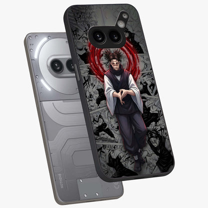 Cursed Ritual Ascension Glass Case displayed in angled mockup highlighting mystical ritual illustration with supernatural aesthetic.