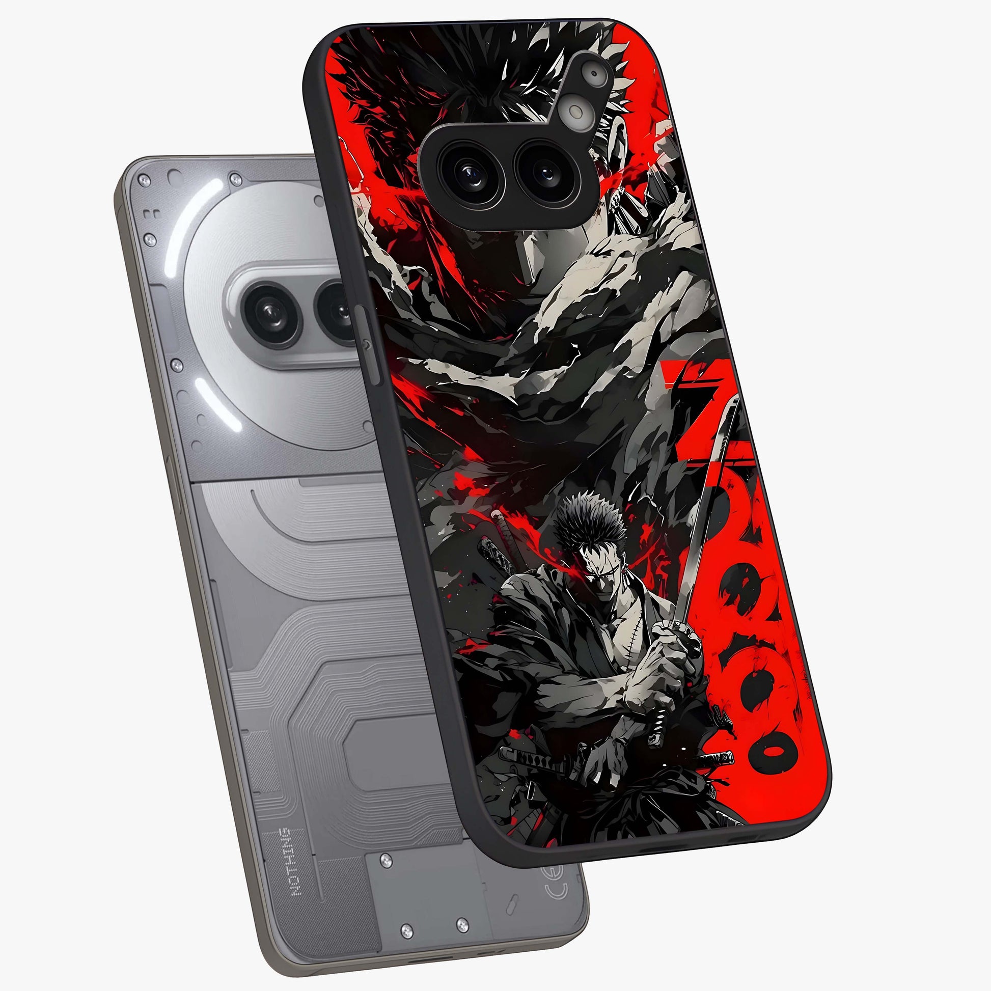 Demon Sword Resolve Glass Case displayed in angled mockup highlighting powerful demon sword illustration with dark fantasy aesthetic.