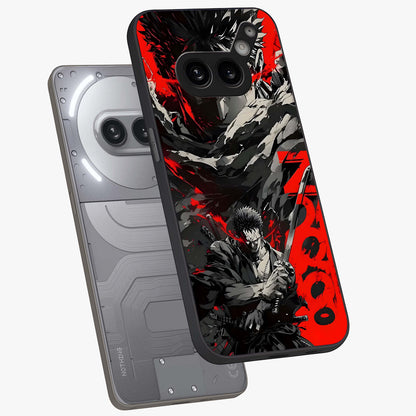 Demon Sword Resolve Glass Case displayed in angled mockup highlighting powerful demon sword illustration with dark fantasy aesthetic.