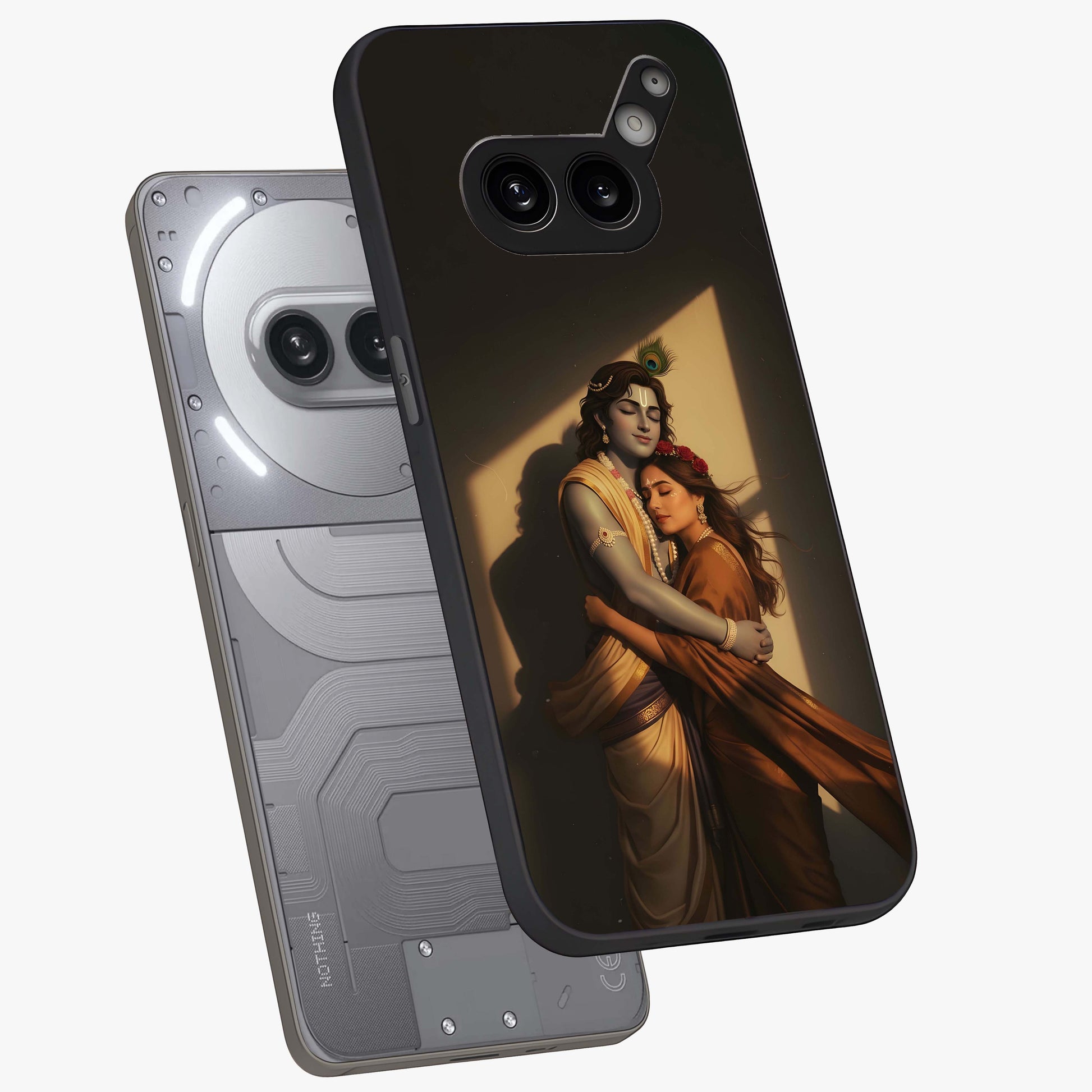 Divine Eternal Love Glass Case displayed in angled mockup highlighting elegant divine inspired design with peaceful aesthetic.