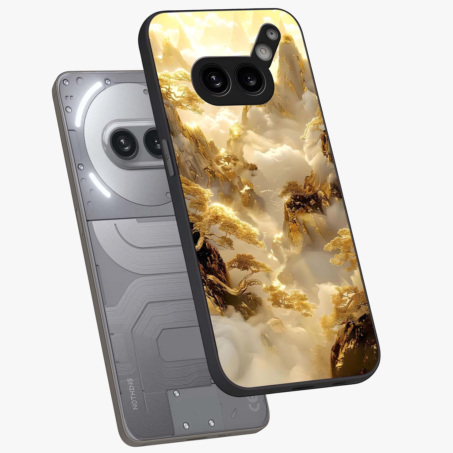Gates Of Illumination Glass Case displayed in angled mockup highlighting radiant portal inspired design with fantasy aesthetic.