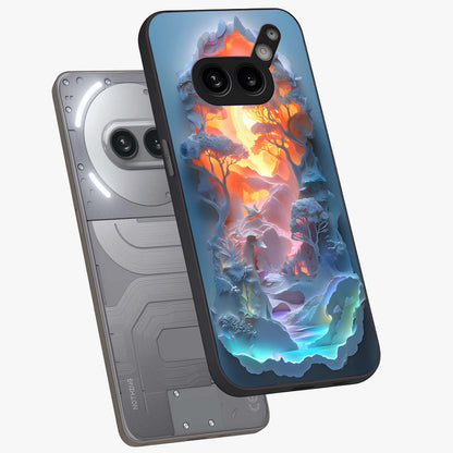 Glow Forest Portal Glass Case displayed in angled mockup highlighting mystical forest design with magical glowing aesthetic.